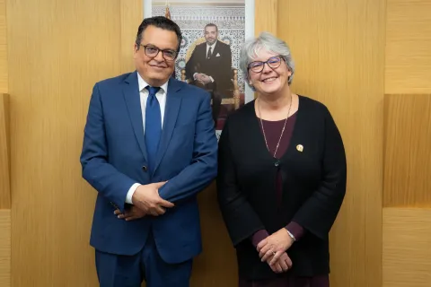 M. Abderrahim CHAFFAI Président de l'ACAPS reçoit la Présidente de l’Association Actuarielle Internationale (AAI) 